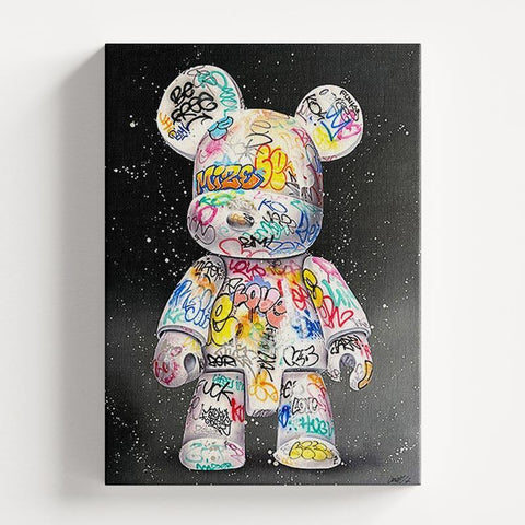 Quadro Decorativo Ursinho Graffiti | TrendHaus - Decoração para Casa