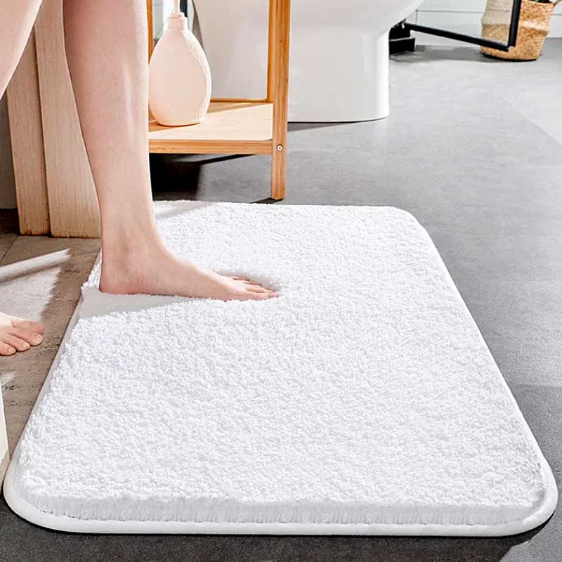 Tapete para Banheiro Antiderrapante Absorvente Plushy Macio Branco | TrendHaus - Decoração para Casa