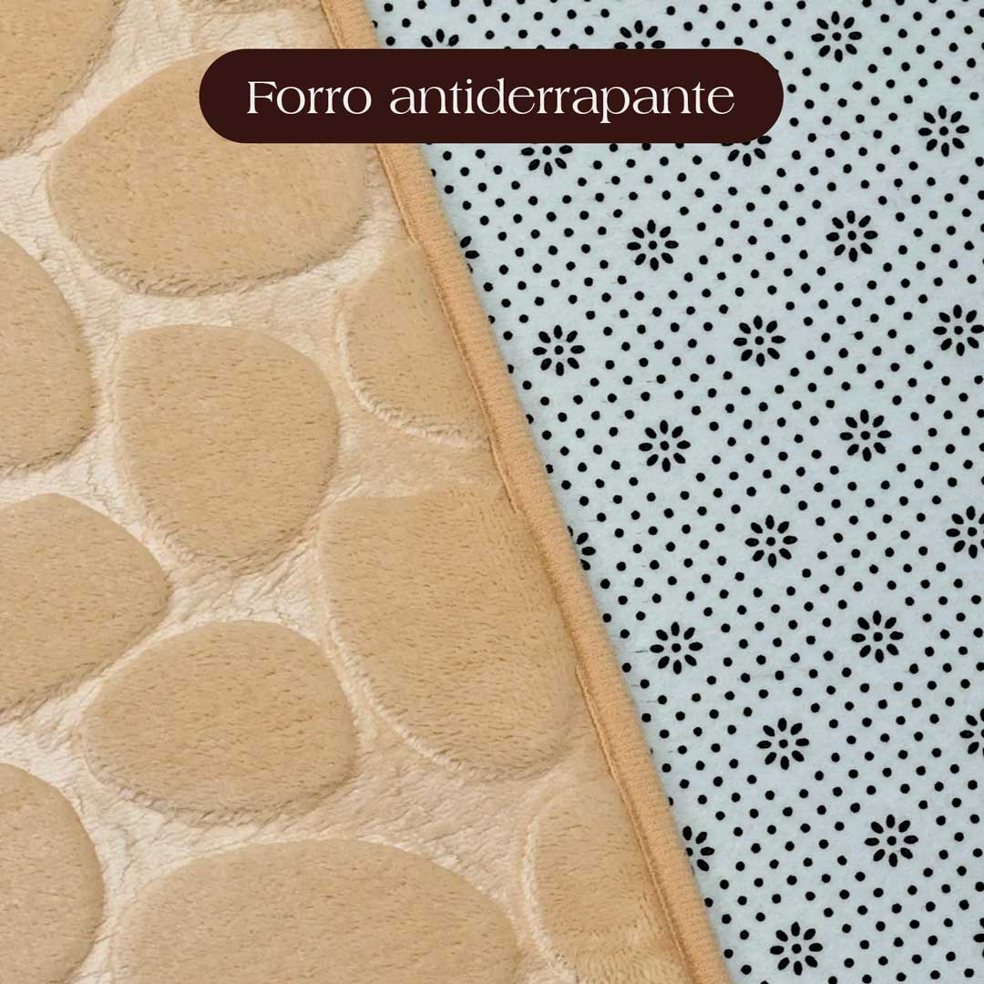 Tapete de Banheiro Antiderrapante Macio Pedras Base Antiderrapante | TrendHaus - Decoração para Casa