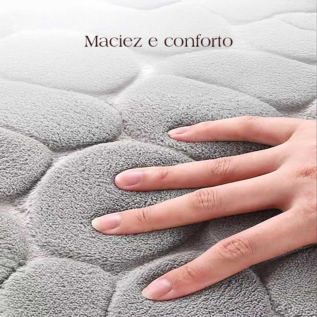 Tapete de Banheiro Antiderrapante Macio Pedras Maciez e Conforto| TrendHaus - Decoração para Casa