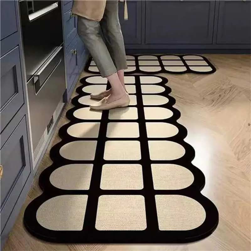 Tapete para Cozinha Absorvente Rubik Impermeável Off White | TrendHaus - Decoração para Casa