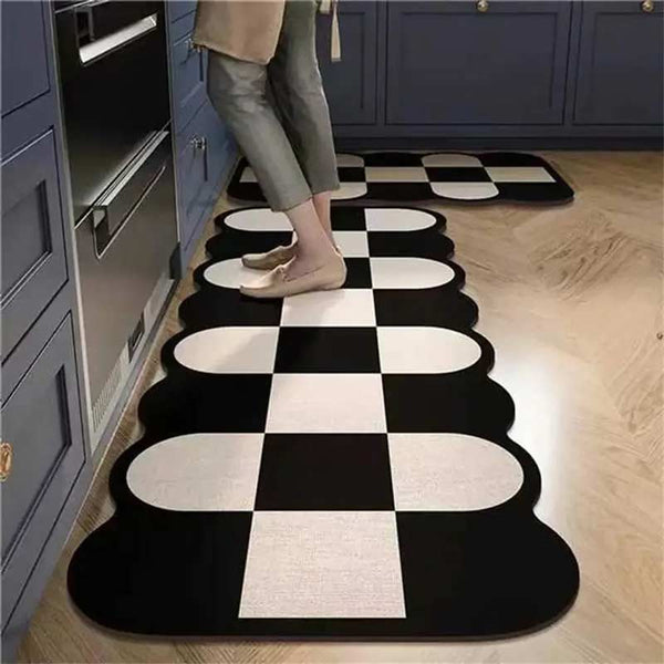 Tapete para Cozinha Absorvente Rubik Xadrez | TrendHaus - Decoração para Casa