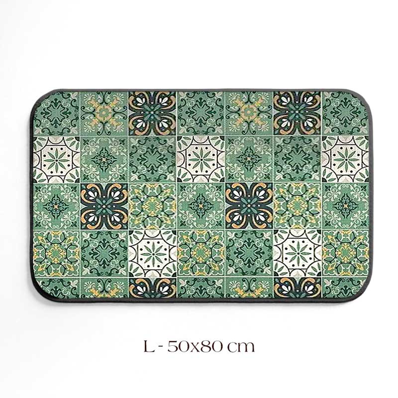 Tapete para Cozinha Impermeável Ladrilhos Verde L 40x80 cm | TrendHaus - Decoração para Casa