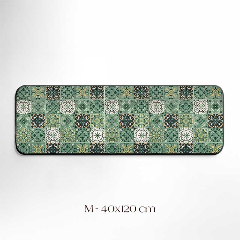 Tapete para Cozinha Impermeável Ladrilhos Verde M 40x120 cm | TrendHaus - Decoração para Casa