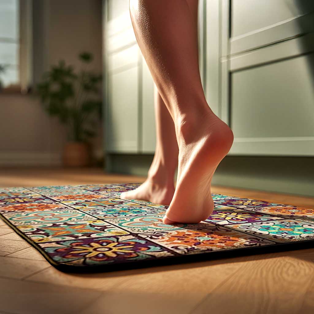 Jogo de Tapetes para Cozinha Ladrilhos Modelo A - 2 Peças - Kit de Tapetes Macio | TrendHaus - Decoração para Casa