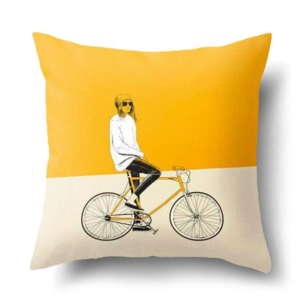 Capa de Almofada Yellow Bike - TrendHaus